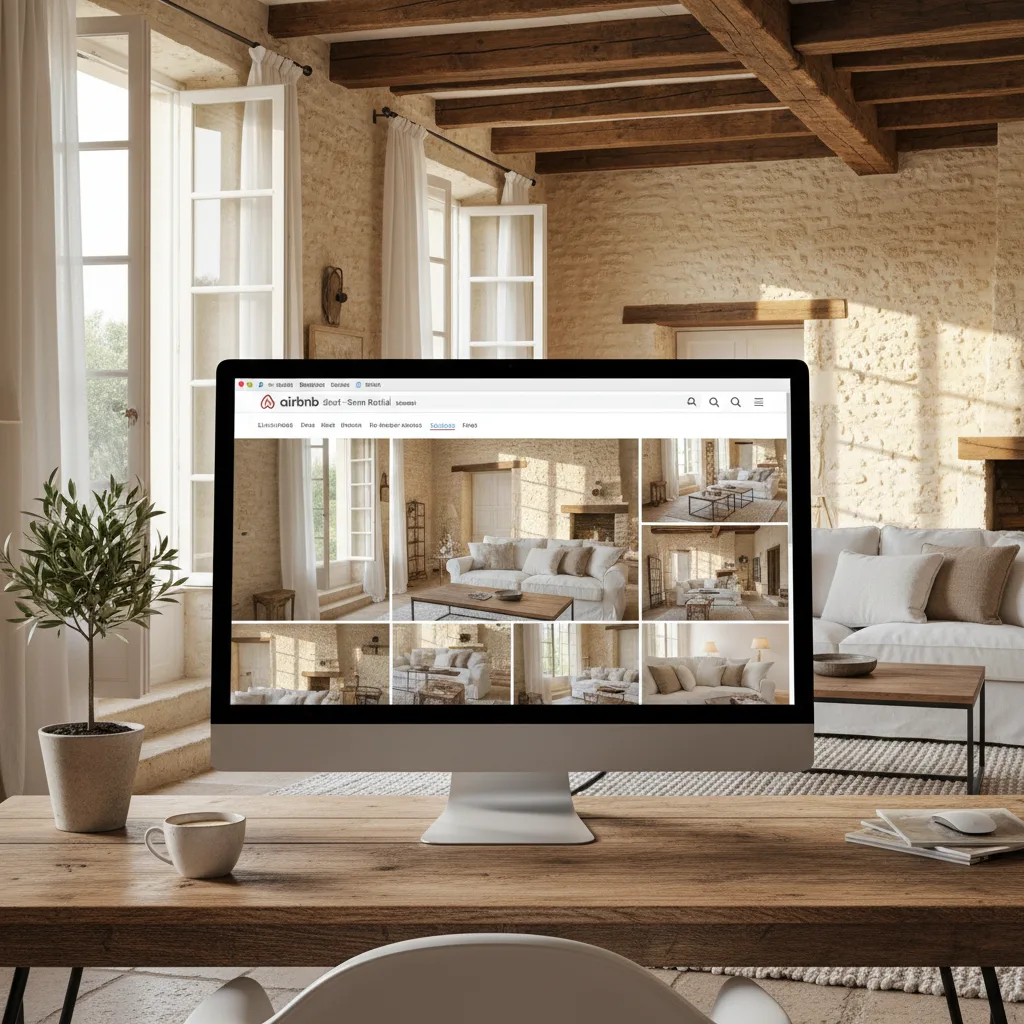 Optimised Airbnb short-term rental listing on a computer screen